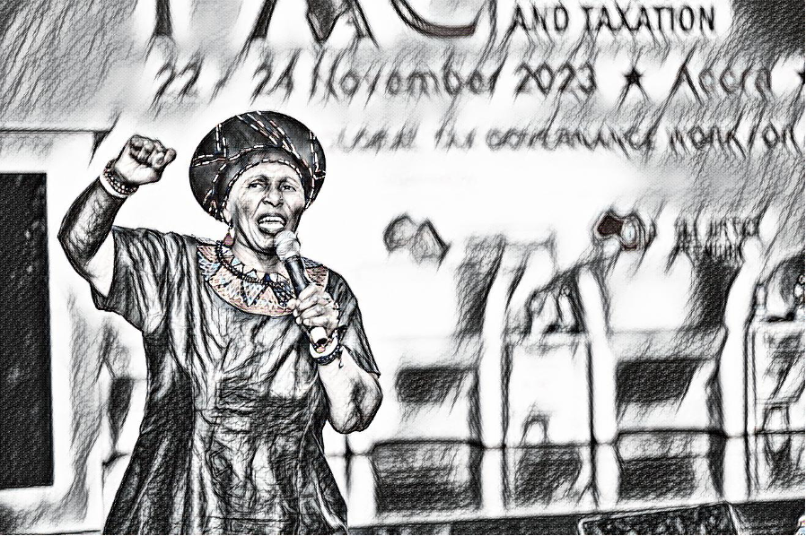 Source: @TaxJusticeAfric / Edited: Lunapic/ Khanyisile Litchfield-Tshabalala at 2023 PAC in Accra Ghana